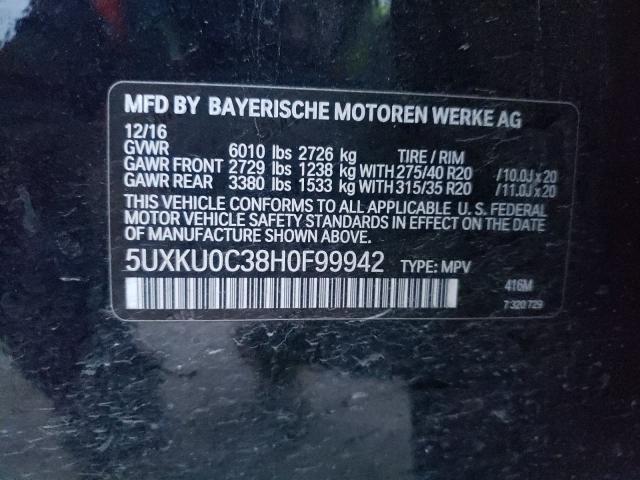 2017 BMW X6 SDRIVE3 5UXKU0C38H0F99942