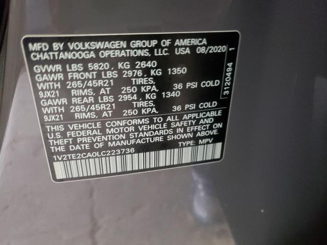 2020 VOLKSWAGEN ATLAS CROS 1V2TE2CA0LC223736