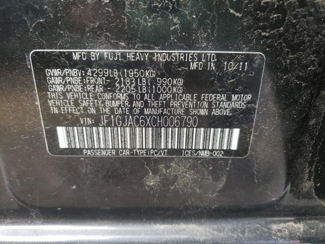 2012 SUBARU IMPREZA PR JF1GJAC6XCH006790