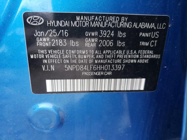 2017 HYUNDAI ELANTRA LI 5NPD84LF6HH013397