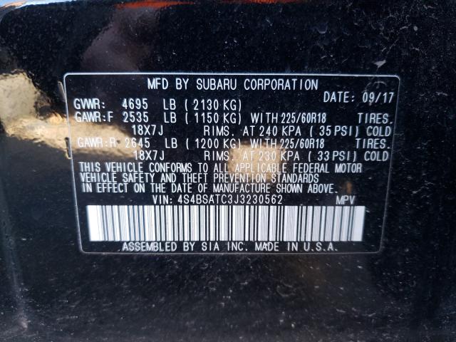 2018 SUBARU OUTBACK TO 4S4BSATC3J3230562