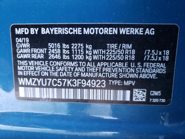 2019 MINI COOPER S E WMZYU7C57K3F94923