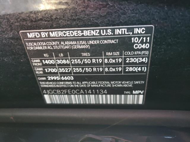 2012 MERCEDES-BENZ R 350 BLUE 4JGCB2FE0CA141134