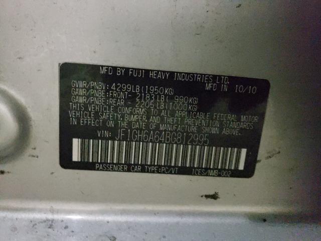 2011 SUBARU IMPREZA 2. JF1GH6A64BG812995