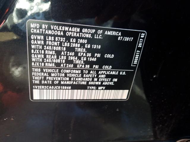 2018 VOLKSWAGEN ATLAS SEL 1V2ER2CA0JC515946