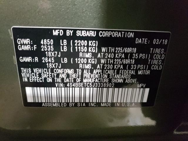 2018 SUBARU OUTBACK TO 4S4BSETC5J3338902