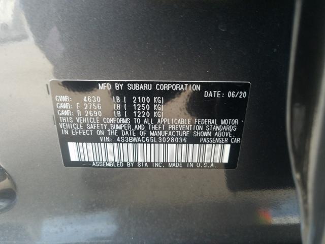 2020 SUBARU LEGACY PRE 4S3BWAC65L3028036
