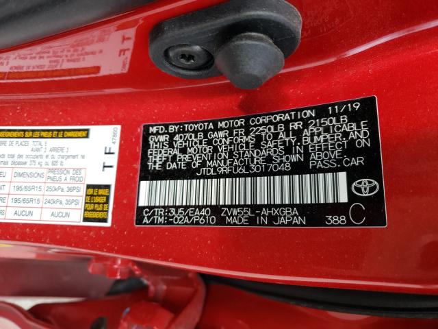 2020 TOYOTA PRIUS LE JTDL9RFU6L3017048