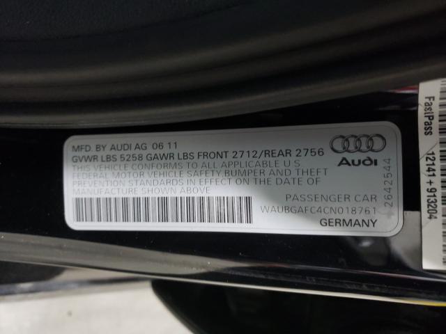 2012 AUDI A6 WAUBGAFC4CN018761