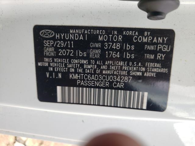 2012 HYUNDAI VELOSTER KMHTC6AD3CU034287