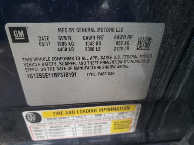 2011 CHEVROLET MALIBU 1G1ZB5E11BF378191