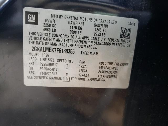 2015 GMC TERRAIN SL 2GKALMEK7F6188355