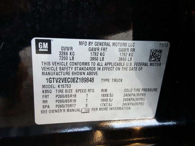 2014 GMC SIERRA K15 1GTV2VEC0EZ189848