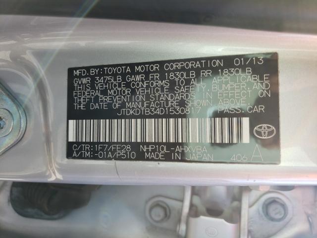 2013 TOYOTA PRIUS C JTDKDTB34D1530817