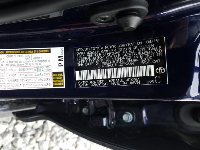2020 TOYOTA COROLLA XS JTDT4RCE1LJ019684