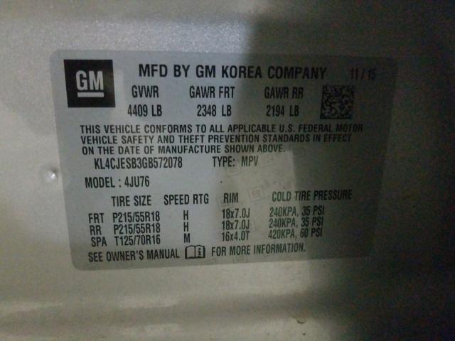 2016 BUICK ENCORE KL4CJESB3GB572078