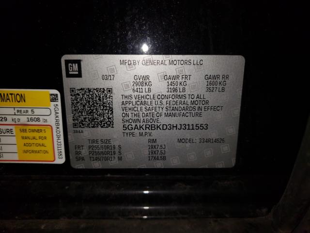 2017 BUICK ENCLAVE 5GAKRBKD3HJ311553