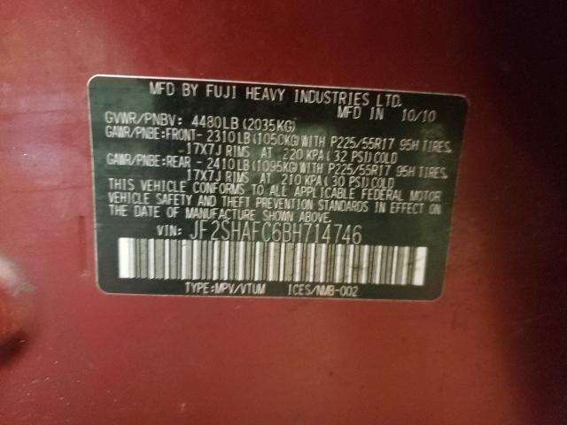 2011 SUBARU FORESTER L JF2SHAFC6BH714746