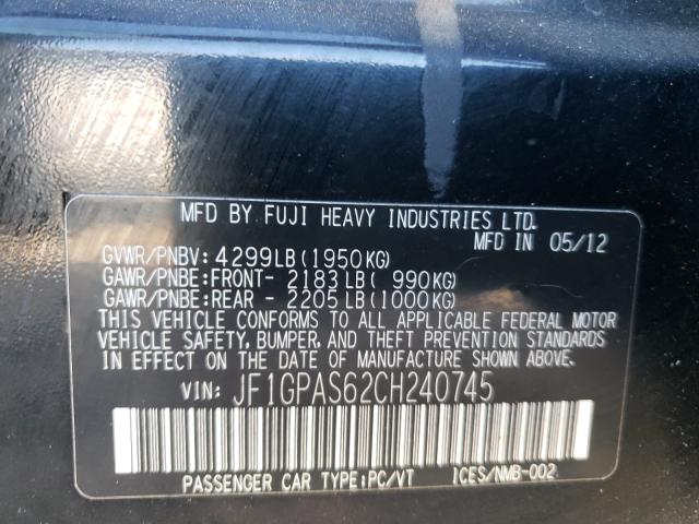 2012 SUBARU IMPREZA SP JF1GPAS62CH240745