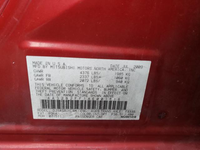 2010 MITSUBISHI GALANT FE 4A32B2FF1AE001816