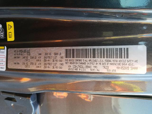 2020 JEEP GLADIATOR 1C6HJTAG3LL199441