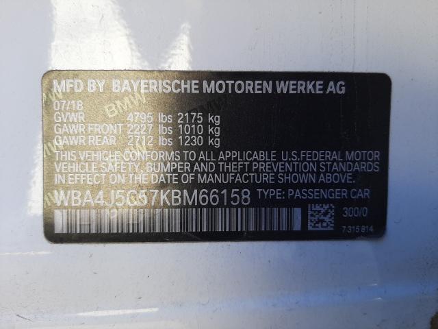 2019 BMW 440I GRAN WBA4J5C57KBM66158