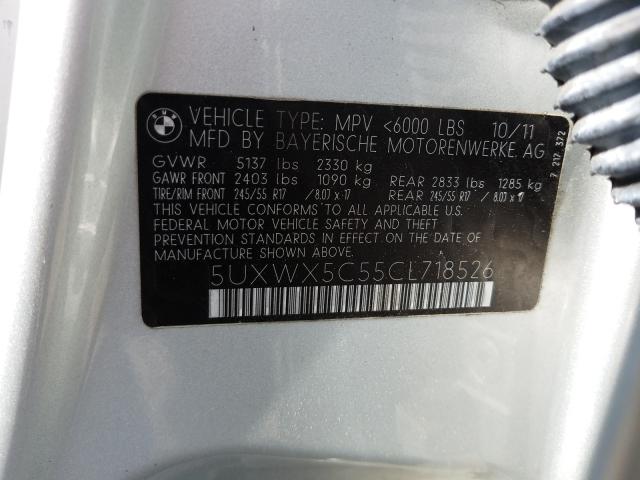2012 BMW X3 5UXWX5C55CL718526