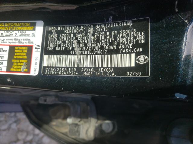 2013 TOYOTA AVALON HYB 4T1BD1EB1DU010012