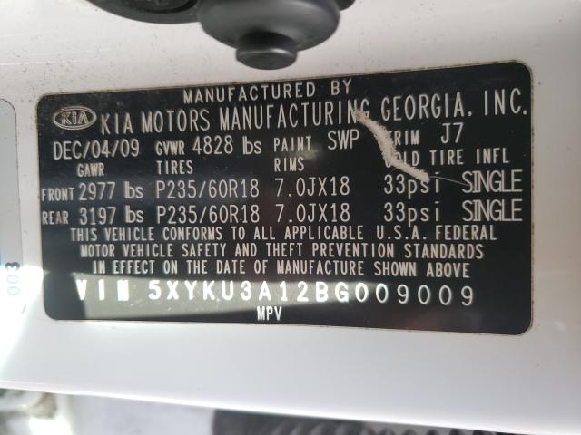 2011 KIA SORENTO EX 5XYKU3A12BG009009