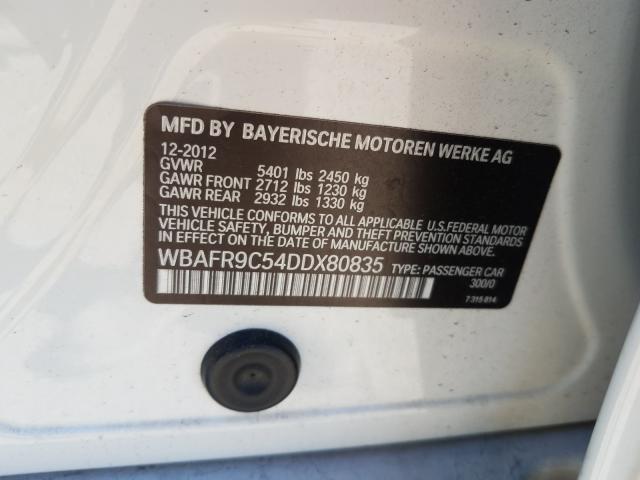 2013 BMW 550 I WBAFR9C54DDX80835