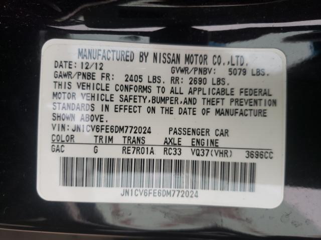 2013 INFINITI G37 SPORT JN1CV6FE6DM772024
