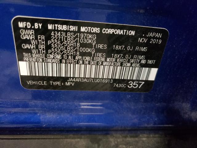 2020 MITSUBISHI OUTLANDER JA4AR3AU7LU016913