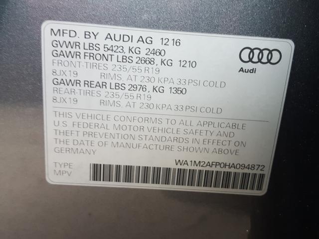 VIN WA1M2AFP0HA094872 2017 Audi Q5, Premium Plus no.10