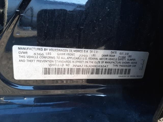 2010 VOLKSWAGEN JETTA LIMI 3VWAZ7AJ2AM103247