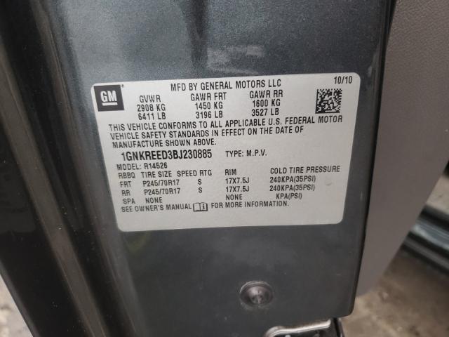 2011 CHEVROLET TRAVERSE 1GNKREED3BJ230885