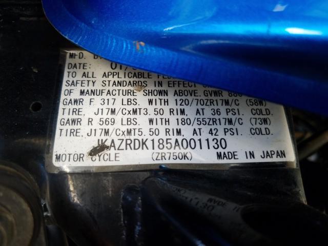 2005 KAWASAKI ZR750 K1 - JKAZRDK185A001130