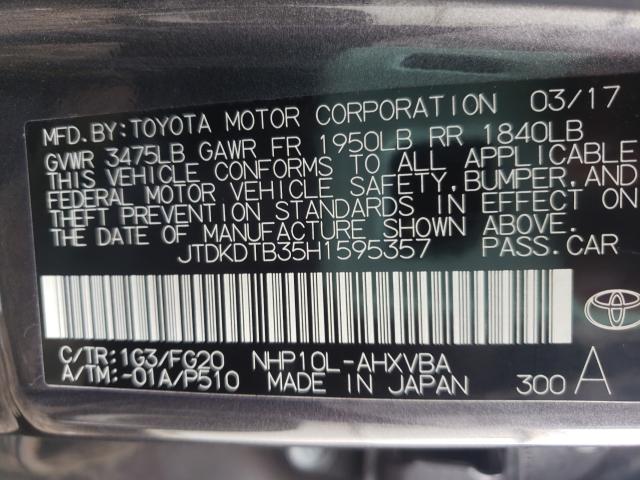 2017 TOYOTA PRIUS C JTDKDTB35H1595357