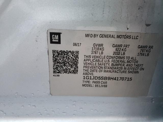 2017 CHEVROLET SONIC LT 1G1JD5SB9H4170715