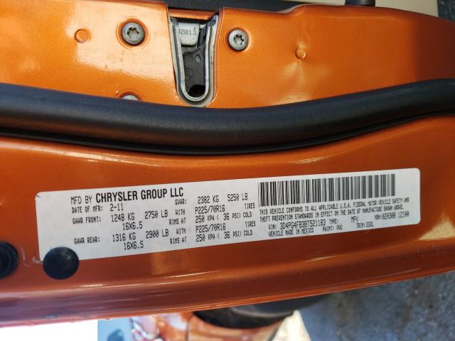 2011 DODGE JOURNEY EX 3D4PG4FB3BT521183