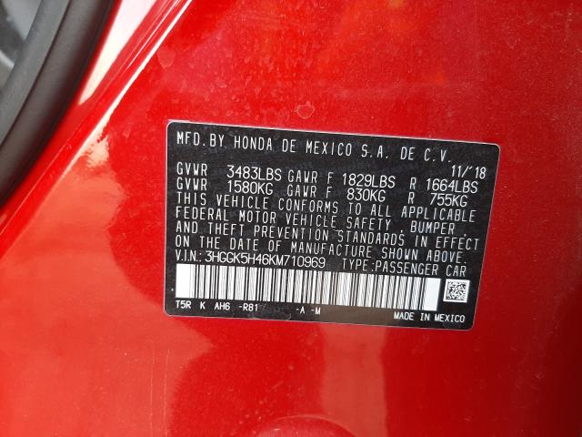 2019 HONDA FIT LX 3HGGK5H46KM710969