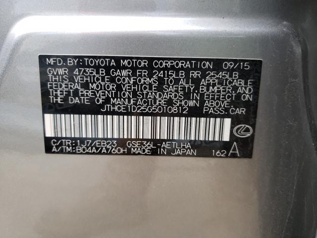 2016 LEXUS IS 350 JTHCE1D25G5010812