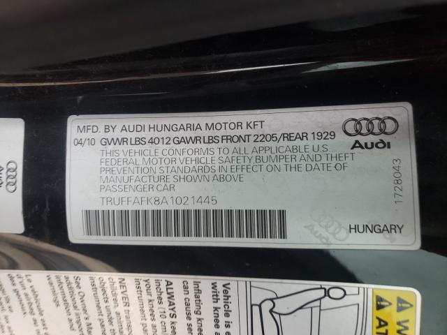 2010 AUDI TT PREMIUM TRUFFAFK8A1021445