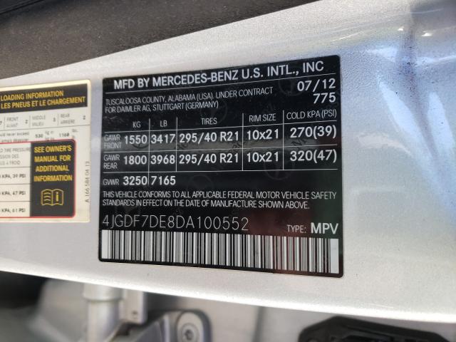 2013 MERCEDES-BENZ GL 550 4MA 4JGDF7DE8DA100552