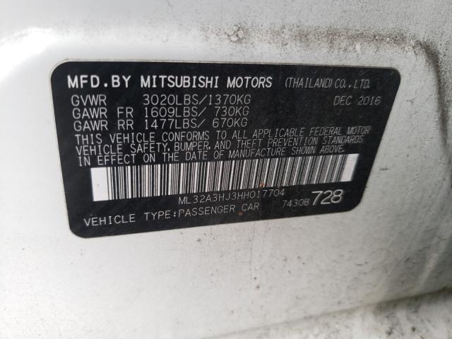 2017 MITSUBISHI MIRAGE ES ML32A3HJ3HH017704