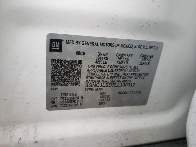 2020 CHEVROLET TRAX 1LT 3GNCJLSB7LL130317