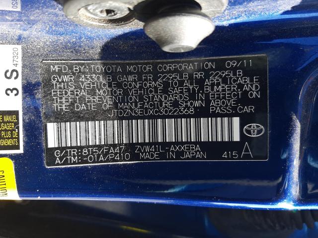 2012 TOYOTA PRIUS V JTDZN3EUXC3022368