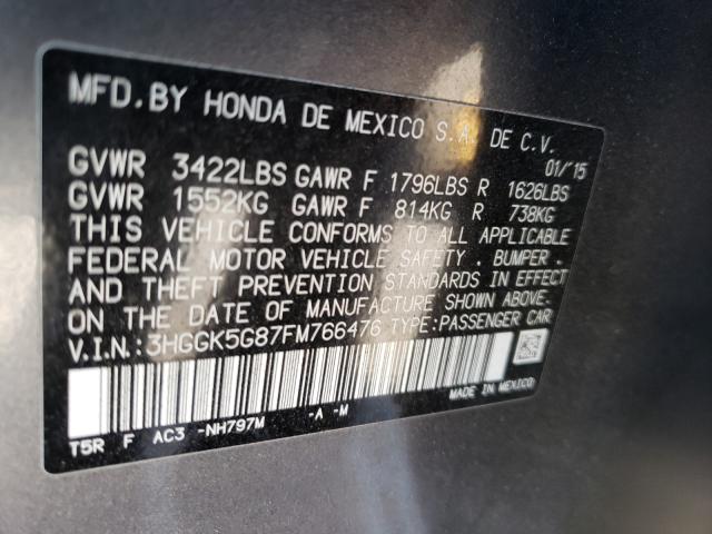 2015 HONDA FIT EX 3HGGK5G87FM766476