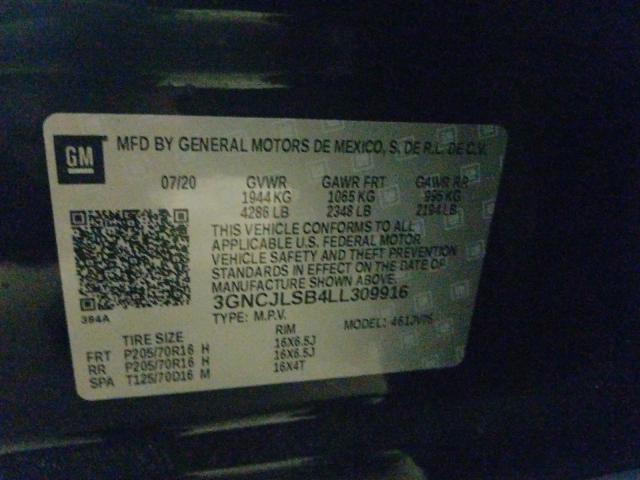 2020 CHEVROLET TRAX 3GNCJLSB4LL309916