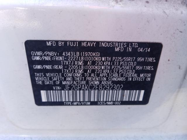 2014 SUBARU XV CROSSTR JF2GPAKC2E8292302