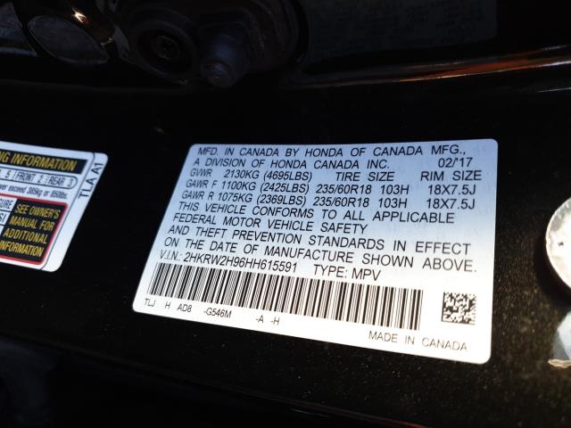 2017 HONDA CR-V TOURI 2HKRW2H96HH615591